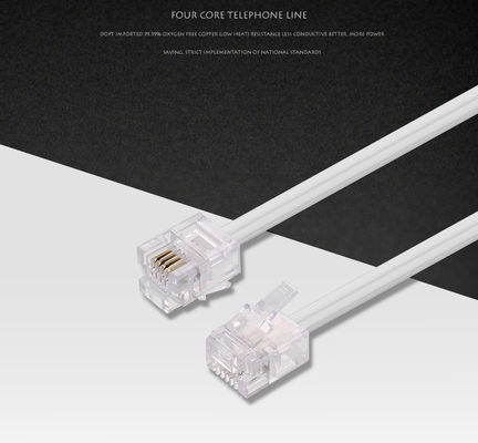 Standaard 4P4C 4P2C 6P2C 6P4C telefoonverlengkabel 24AWG-28AWG