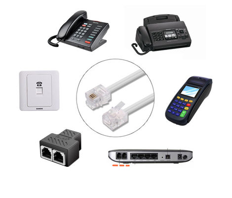 1 meter 24AWG Telefoon Flat Cable Telefoon Patch Cord RJ12 tot RI12 6P6C