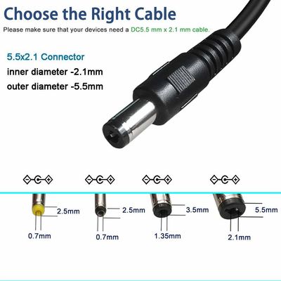 1m/2m/5m man tot man DC-verlengkabel met PVC-jas en 3,5*1,35mm diameter