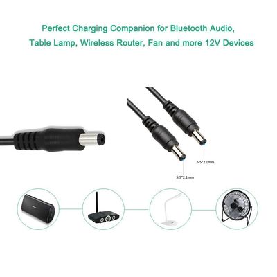 USB A Male tot DC5521 Barrel Connector Cable 1m PVC Jacket