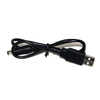 USB A Male naar DC5521 Barrel Connector Kabel 1m Zwart