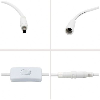 Op maat gemaakte 12V gelijkstroomverlengkabel 5,5*2,5 mm man tot vrouw met schakelaar 120cm