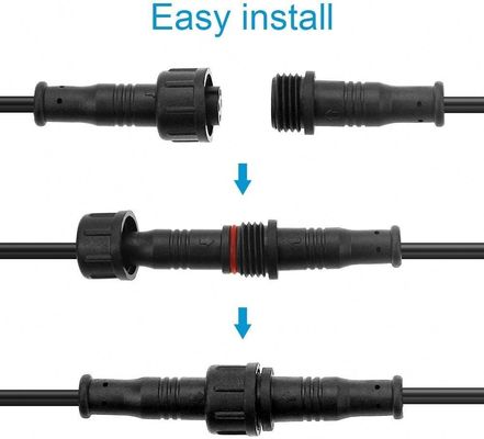 4pin 5pin 6pin rechte mannelijke stekker schroef M8 waterdicht connector 60cm IP65 IP66