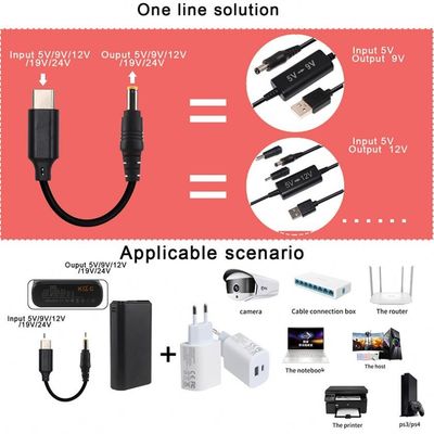 20V 15V 9V 5V PD oplaadkabel USB Type C 3.1 Mannelijk tot DC Mannelijk 5521 5525mm connector