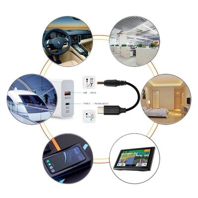20V 15V 9V 5V PD oplaadkabel USB Type C 3.1 Mannelijk tot DC Mannelijk 5521 5525mm connector