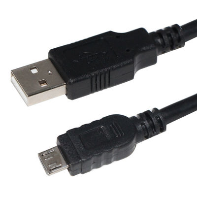 Zwarte micro-USB-gegevenskabel voor camera en MP3 1m 1,5m vlechtbescherming
