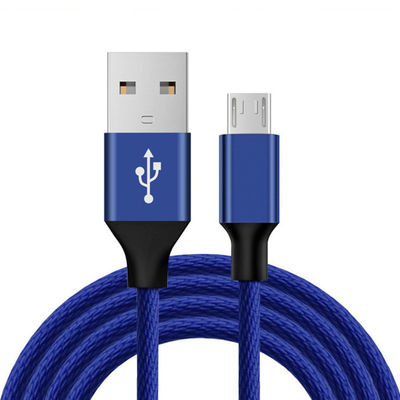 Oorspronkelijke zwarte micro USB-data kabel 6ft lang Nylon gevlochten voor mobiele telefoon MP3