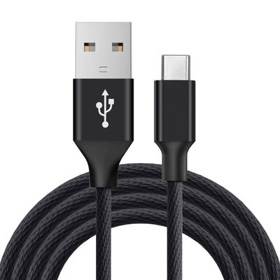 Oorspronkelijke zwarte micro USB-data kabel 6ft lang Nylon gevlochten voor mobiele telefoon MP3