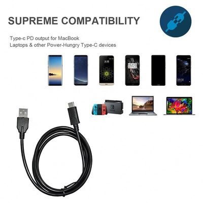 Foliebescherming USB Type C snellaadkabel 1m/3m Wit/Zwart