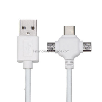0.5m USB 2.0 Quick Charge USB Data kabel 3 in 1 USB oplaadkabel