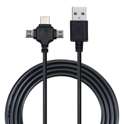 0.5m USB 2.0 Quick Charge USB Data kabel 3 in 1 USB oplaadkabel