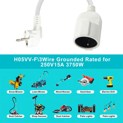 EU-verlengkabel H05VV-F 3G0.75mm2 Zwart Industriële stroomkabel