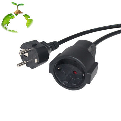 6 ft zwart cee/7 EU AC Power Cord 3Pin Splitter Cable 1 tot Double Female Y Type Split Lead