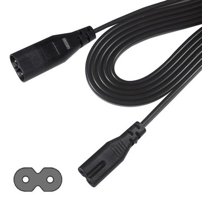 0.5M VDE 250V 2.5A H03VVH2-F 0.75MM2 2 kern IEC C7 tot IEC C8 stroomverlengkabel