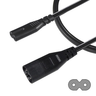 0.5M VDE 250V 2.5A H03VVH2-F 0.75MM2 2 kern IEC C7 tot IEC C8 stroomverlengkabel