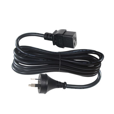 6ft PVC Jacket Australië 3 Pin Plug to IEC 60320 C19 Power Supply Cord voor Servers PDU