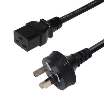 6ft PVC Jacket Australië 3 Pin Plug to IEC 60320 C19 Power Supply Cord voor Servers PDU