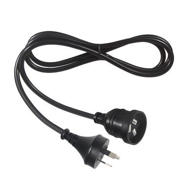 Australië Plug H05vv-f 3g 3*0.5mm2/0.75mm2 IEC Connector Power Cord met dubbele vrouwelijke