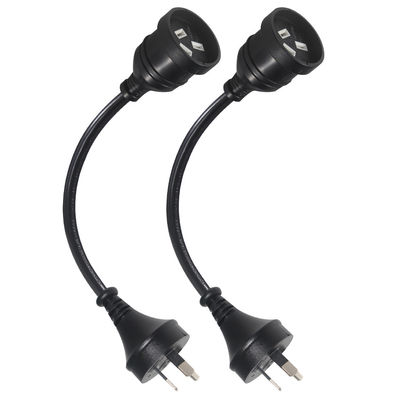 Australië Plug H05vv-f 3g 3*0.5mm2/0.75mm2 IEC Connector Power Cord met dubbele vrouwelijke