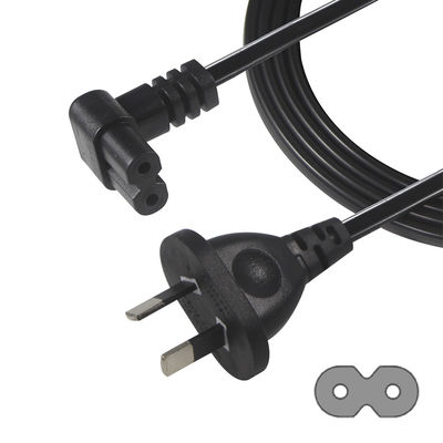 2m SAA Iec Plug H03vvh2f 2X075mm2 Australische 2 Prong Figuur 8 Ac Kabel Einde Uitbreiding Hoek C7 Connector Power Cord
