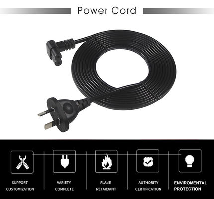 2m SAA Iec Plug H03vvh2f 2X075mm2 Australische 2 Prong Figuur 8 Ac Kabel Einde Uitbreiding Hoek C7 Connector Power Cord