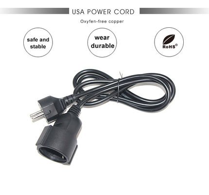 Cee 7/7 Kabel 16A Plug Power Vrouwelijke tot mannelijke Schuko Uitbreiding Europese kabel 2 meter