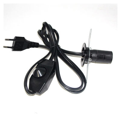 6ft Europese 2 prong AC Power Extension Cord E12 Set met draadclip en Edison Lamp Socket