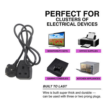 0.75M Man tot Vrouw Kettle Lood Drie-Fase Power Cord Voor Britse stroomvoorziening
