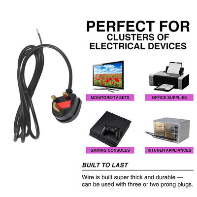 H05vv-f 3*0,5mm2/0,75mm2 IEC Vrouwelijk eindtype UK 3 prong kabel voor desktop PDU connector