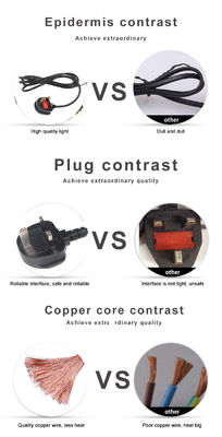 H05vv-f 3*0,5mm2/0,75mm2 IEC Vrouwelijk eindtype UK 3 prong kabel voor desktop PDU connector