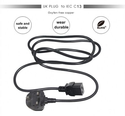 16A BS1363 tot en met C19 Power Cord 1,8 m voor computers en UPS