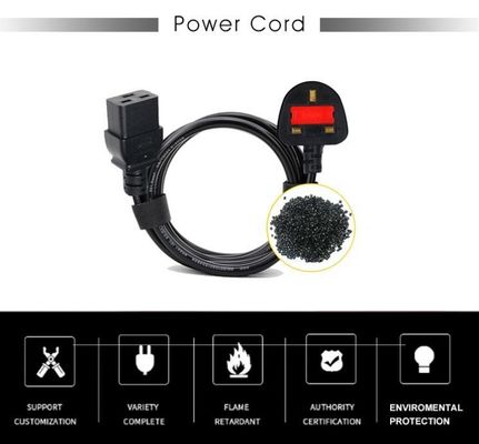 16A BS1363 tot en met C19 Power Cord 1,8 m voor computers en UPS