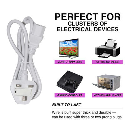 UK BS1363 tot en met IEC C13 Power Cord 3G 0,75 mm2 Koperverlengkabel