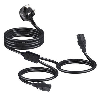 UK Adapter C13 Y Splitter Iec Plug Cable End voor buitenverlenging Lead 1 tot 2 Power Strip