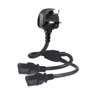 UK Adapter C13 Y Splitter Iec Plug Cable End voor buitenverlenging Lead 1 tot 2 Power Strip