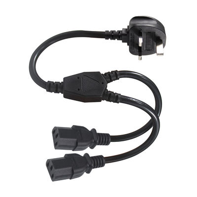 UK Adapter C13 Y Splitter Iec Plug Cable End voor buitenverlenging Lead 1 tot 2 Power Strip