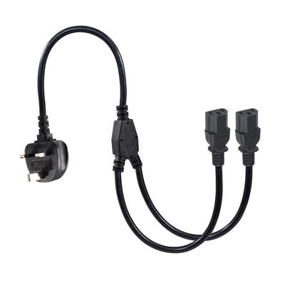 UK Adapter C13 Y Splitter Iec Plug Cable End voor buitenverlenging Lead 1 tot 2 Power Strip