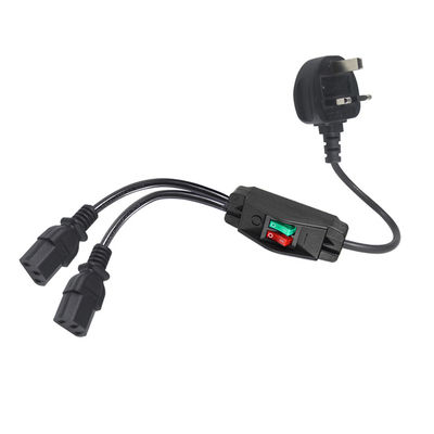 UK Plug Standard Y Shape 2 In 1 AC Cable Splitter 7A Rating Voldoet aan klantvereisten
