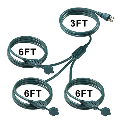 IP11 Groen Kleur Multi Ways Us Kabel 515P tot 3X Nema 515R Elektriciteitsstop Mains Power Cable Splitter