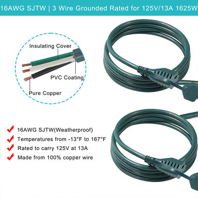 IP11 Groen Kleur Multi Ways Us Kabel 515P tot 3X Nema 515R Elektriciteitsstop Mains Power Cable Splitter