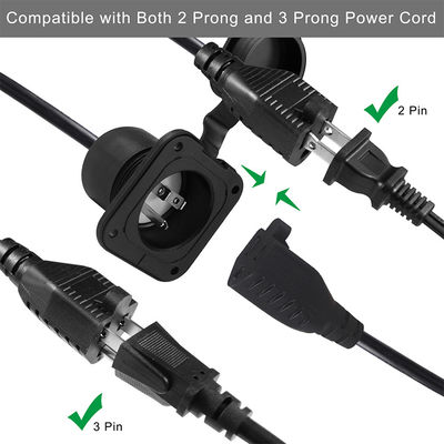 Stroomtoevoer SJTW US Man tot Vrouw Plug NEMA 5-15R Tot Waterdichte Converter