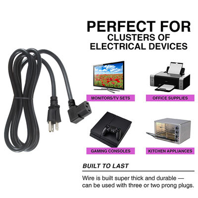 USA 3 pin plug to right angle IEC C13 Power Cord Cable voor computer 90 graden C13 connector