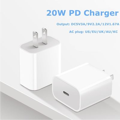 QC Dual Port 20W USB C Charger voor videospelers Snel opladen