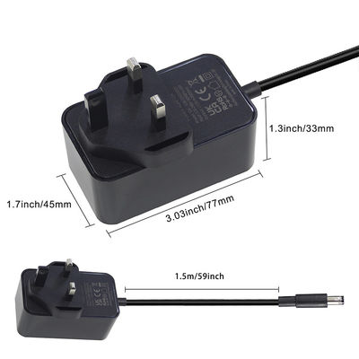 12V 1.5A Britse Ac To DC 5.5*2.1 5.5*2.5mm voedingsadapter met ROHS-certificaat
