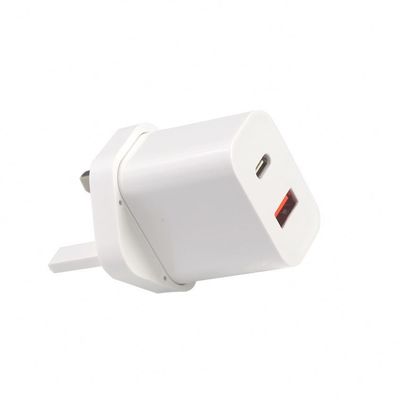 1A+1C USB Travel Charger Snel opladen Type C Fast 30W Wall UK Qc opladen