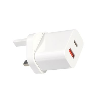 1A+1C USB Travel Charger Snel opladen Type C Fast 30W Wall UK Qc opladen