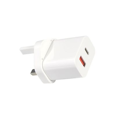 1A+1C USB Travel Charger Snel opladen Type C Fast 30W Wall UK Qc opladen