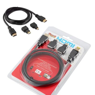 1.5m HDMI kabel 3 in 1 voor videocamera en tablet pc naar tv