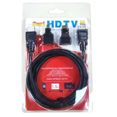 1.5m HDMI kabel 3 in 1 voor videocamera en tablet pc naar tv
