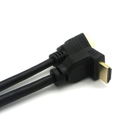 90 graden hoek gouden connector 2.0V 4K 60Hz HDMI kabel 1,5m voor multimedia